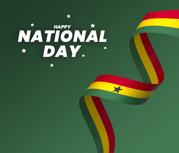 PSD ghana flag element design national independence day banner ribbon psd