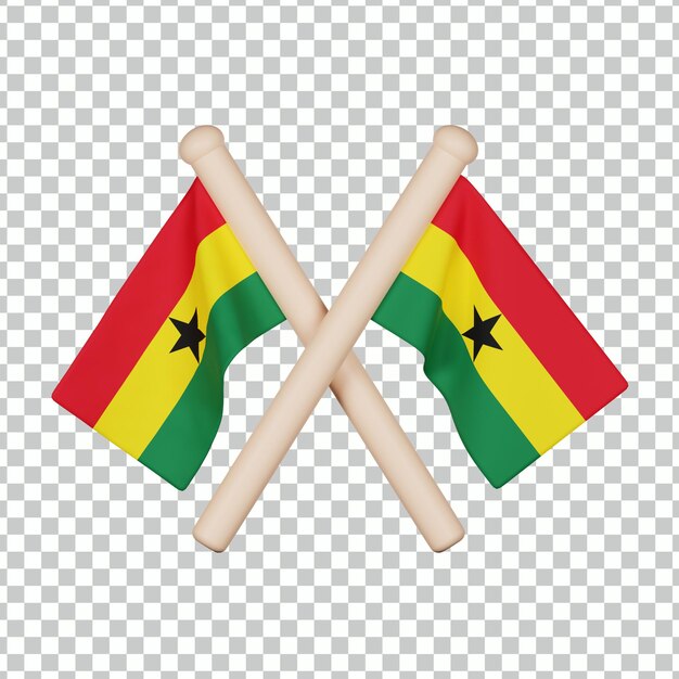 PSD ghana vlag 3d pictogram