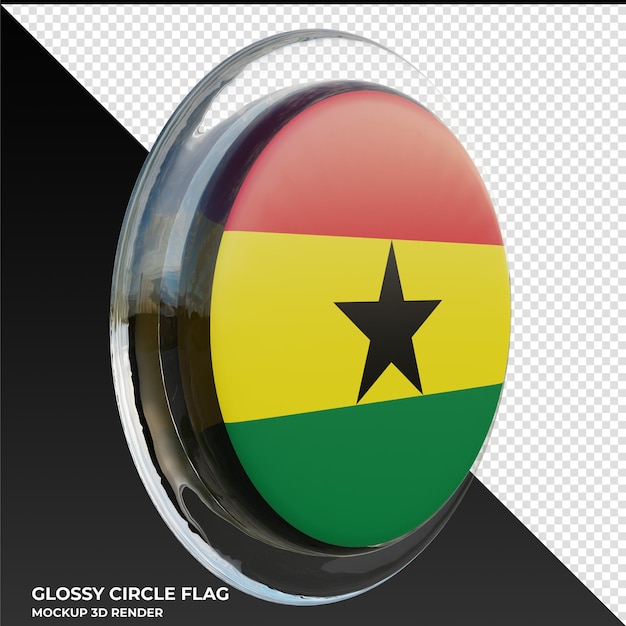 PSD ghana0003 реалистичный 3d текстурированный глянцевый флаг круга