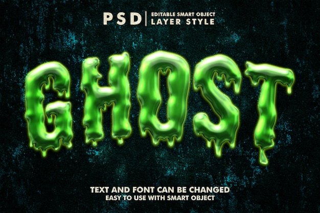 Ghost 3d teksteffect premium psd