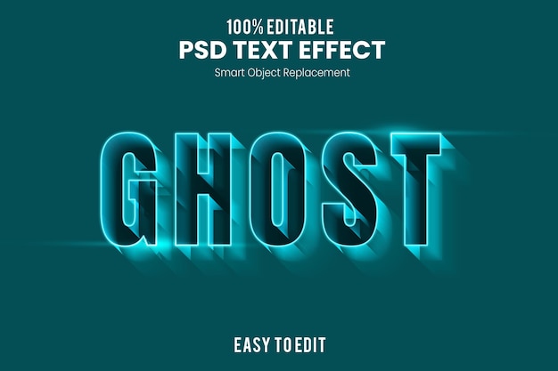 Ghost 3d текстовый эффект psd