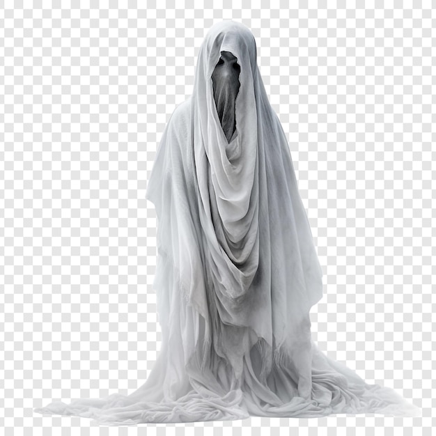 PSD ghost character for halloween isolated on transparent background