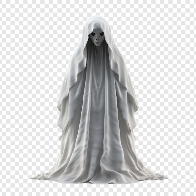 PSD ghost character for halloween isolated on transparent background