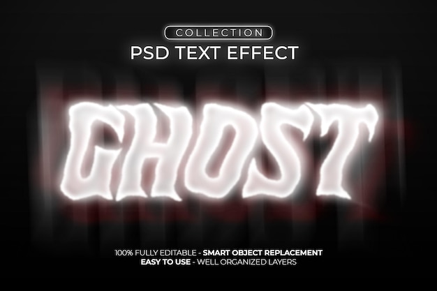 PSD ghost custom text effect