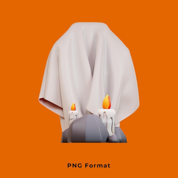 PSD ghost halloween on png background