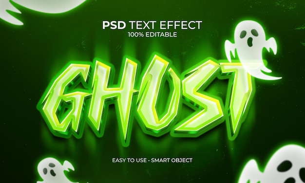 PSD effetto testo verde spettrale fantasma