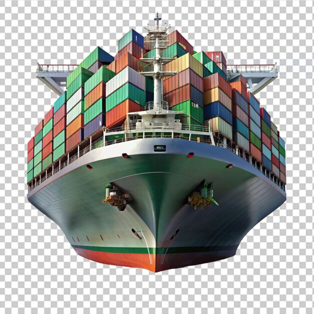 PSD a giant container ship on transparent background