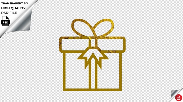 PSD gift 2 golden color melted paint psd transparent