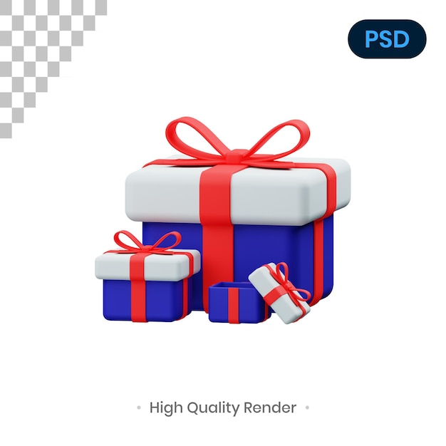 Gift 3d render illustration premium psd