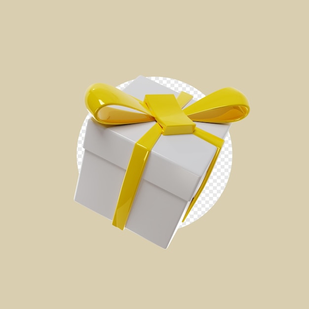 PSD gift 3d transparent rendering