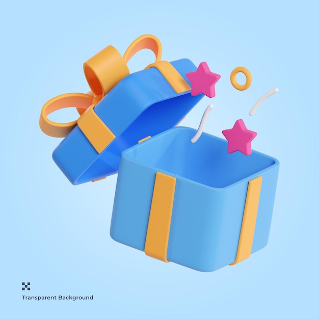 Gift box 3d icon illustration