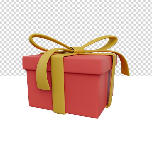 Gift box 3d illustration red gift box illustration