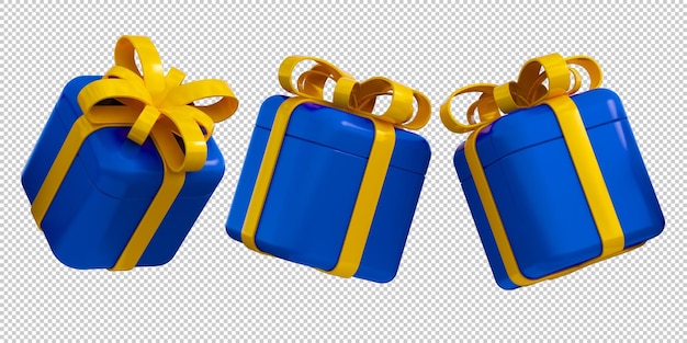 Gift box 3d render isolated