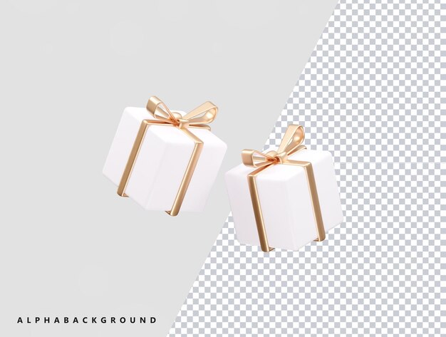 Gift box 3d rendering vector element