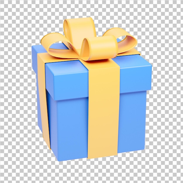 Gift box blue 3d illustration