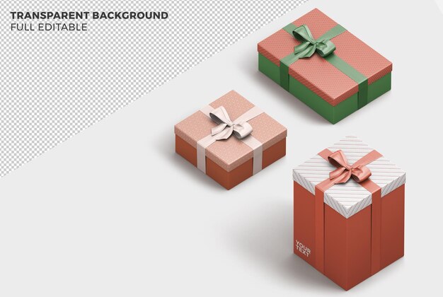 Confezione regalo in mockup psd generatore di scene di colori mutevoli