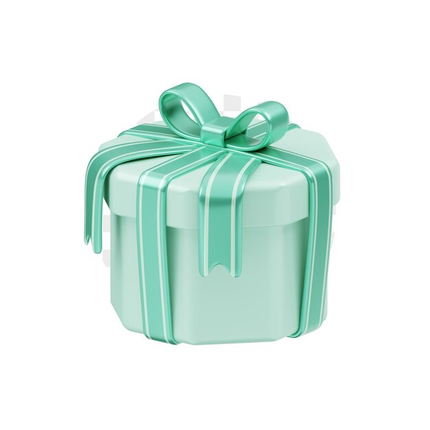 PSD gift box christmas green 3d illustration