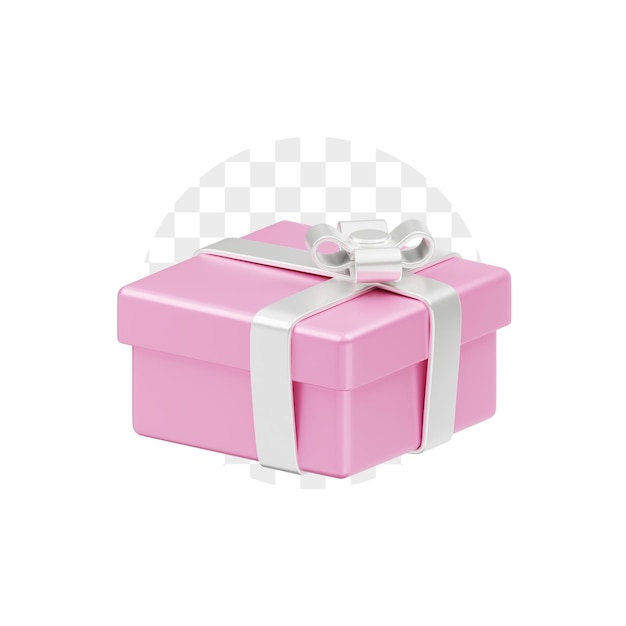 PSD gift box christmas pink 3d illustration