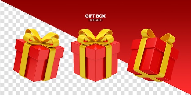 Collezione di scatole regalo rendering 3d