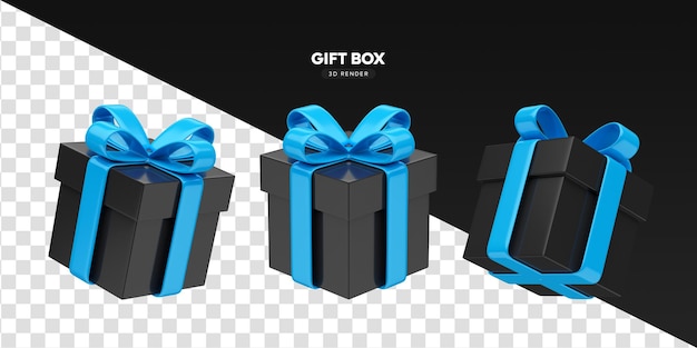 Collezione di scatole regalo rendering 3d