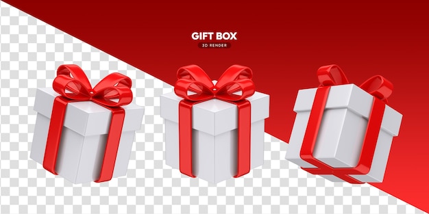 PSD gift box collection 3d render