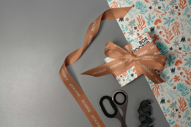 gift box decorated with ribbon and bow