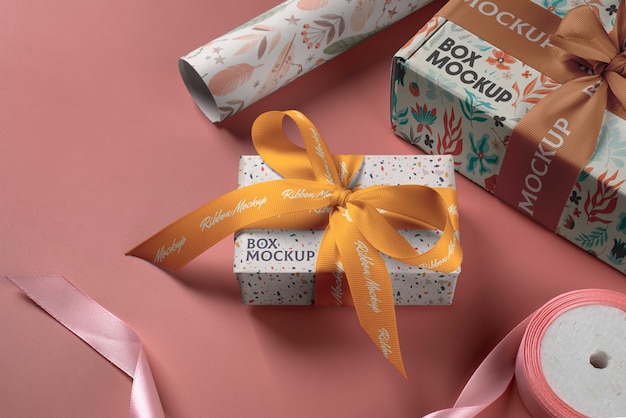 gift box decorated with ribbon and bow