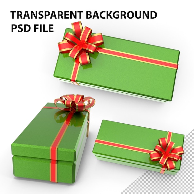 PSD confezione regalo verde png