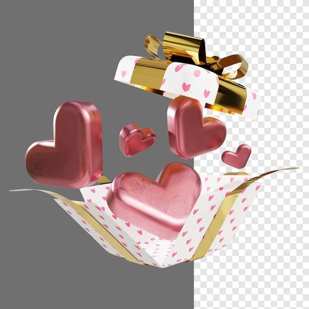 PSD gift box heart