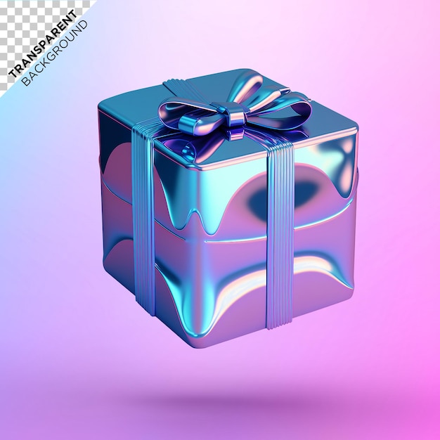 Gift box holographic ilustration