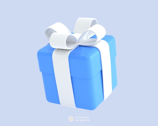 PSD gift box isolated 3d render illustration