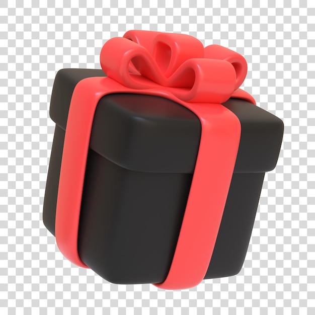 PSD Подарочная коробка изолирована на белом фоне праздничное оформление праздничный подарок-сюрприз 3d рендеринг