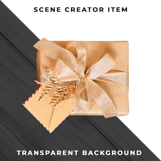 PSD gift box isolated with clipping path.