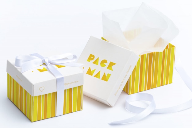 PSD confezione regalo mock up di progettazione