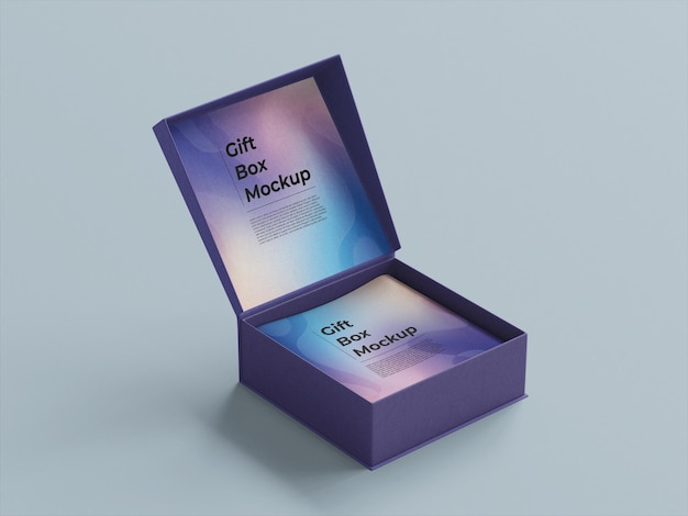 gift box mockup design
