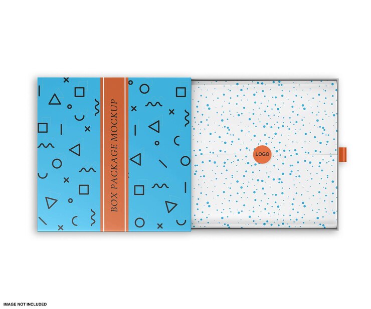 PSD gift box mockup top view