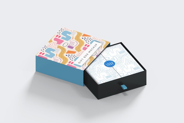 PSD gift box package mockup