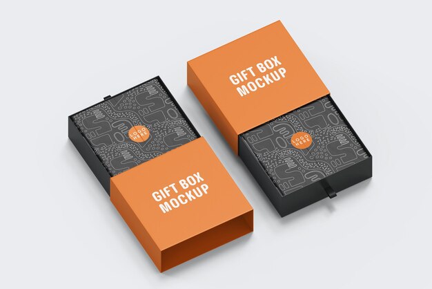 PSD gift box package mockup