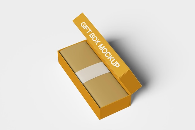 Gift box packaging mockup