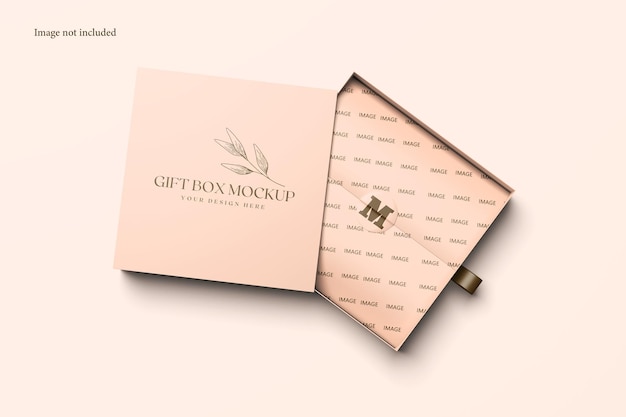 PSD gift box packaging psd mockup