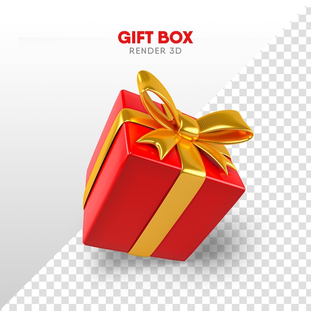 Gift box with bow in cartoon format for christmas composition