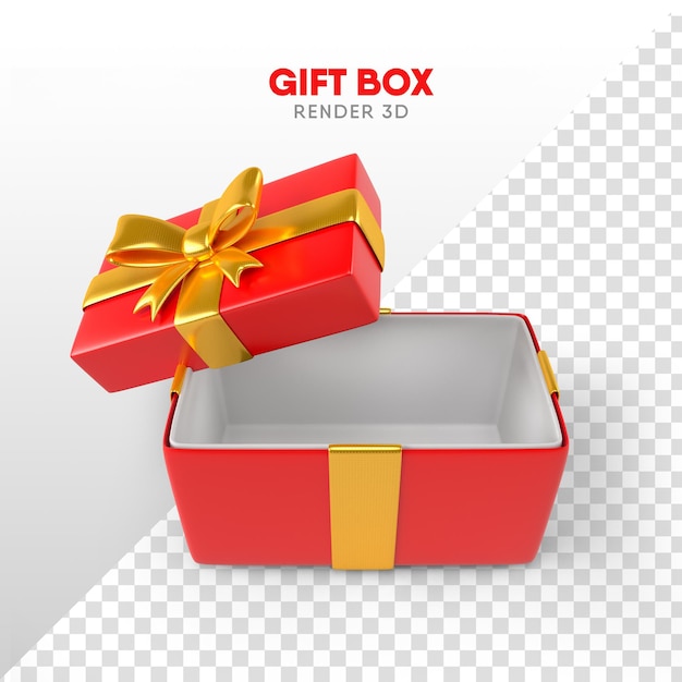 Gift box with bow in cartoon format for christmas composition