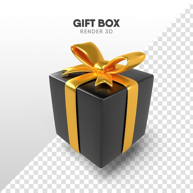 Gift box with bow in cartoon format for christmas composition