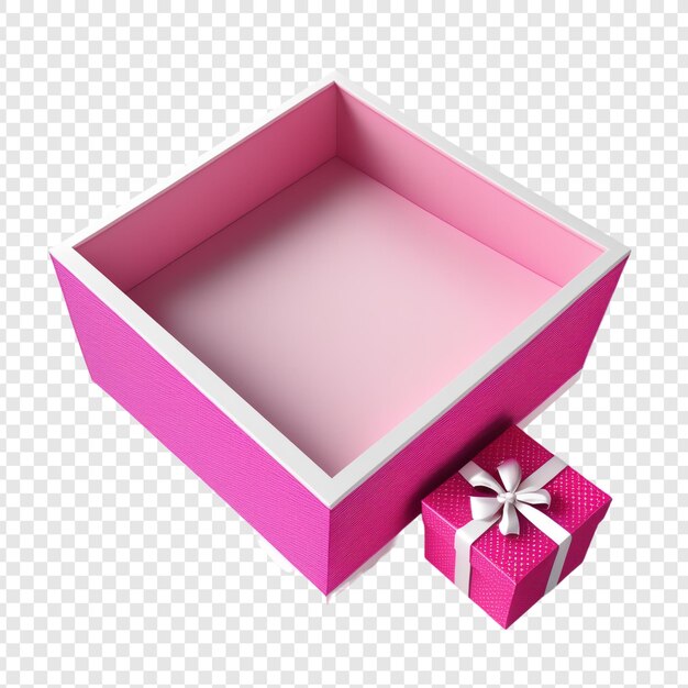 Gift box with ribbon 3d render png isolated on transparent background premium psd