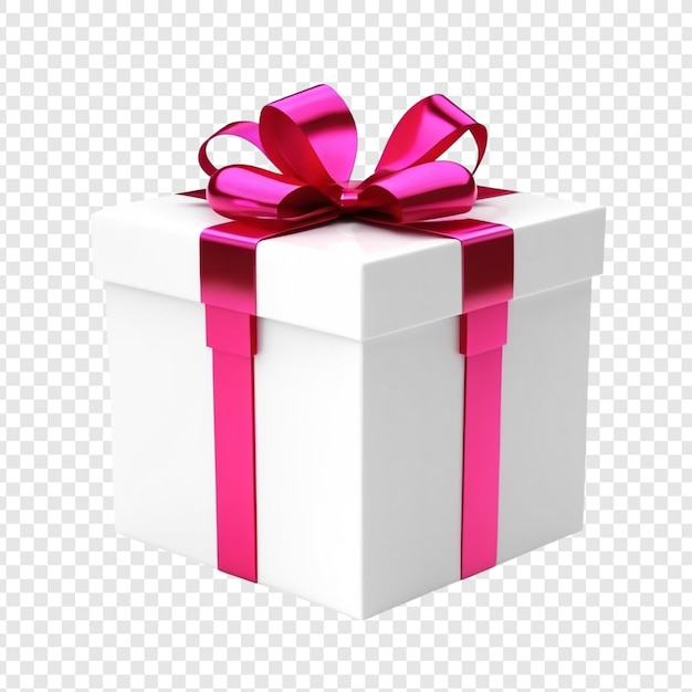 PSD gift box with ribbon 3d render png isolated on transparent background premium psd