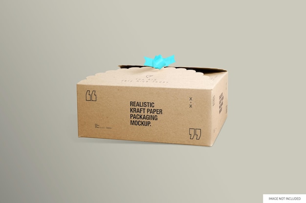 PSD gift box wrapped mockup