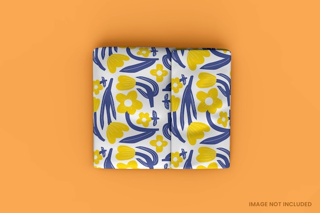 Gift Box Wrapping Paper Mockup PSD