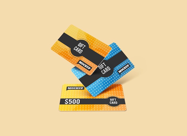 Gift card mockup design isolated