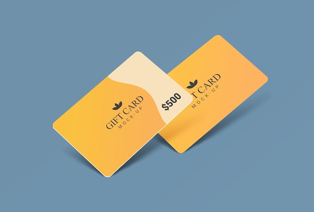 PSD gift card mockup design template