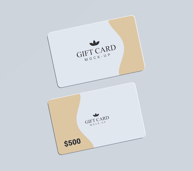 PSD progettazione di mockup di carte regalo